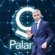 Composite image showing Sadiq Khan in front of Palantir logo