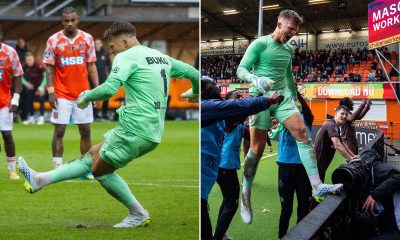 Former Premier League manager's goalkeeper son, 30, scores last minute penalty to win final-day relegation decider