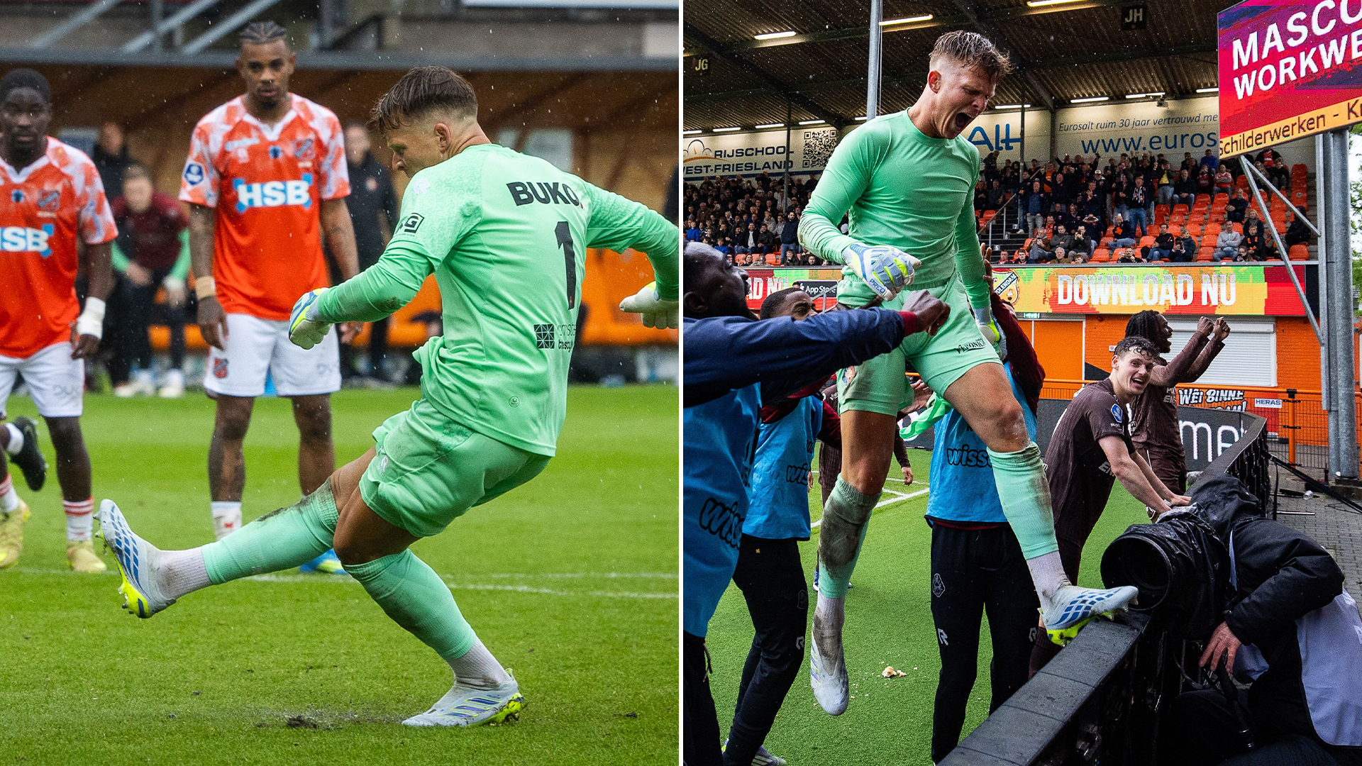 Former Premier League manager's goalkeeper son, 30, scores last minute penalty to win final-day relegation decider