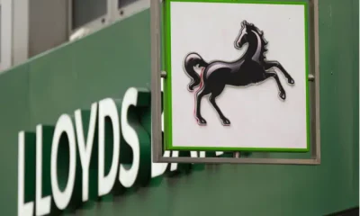 A general view of the exterior of a branch of the Lloyds bank chain on January 29, 2025 in London, England.