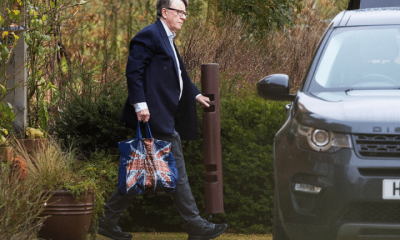 Lord Peter Mandelson seen outside his house on February 15, 2026 in Marlborough, England.