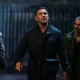 Tom Hardy walks with purpose in MobLand.