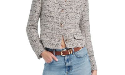 pink tweed blazer