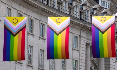Progress Pride flags in London's Regent St Home Office detention of LGBTQI+ people