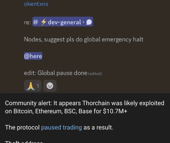 THORChain exploited for $10M, crypto analyst claims