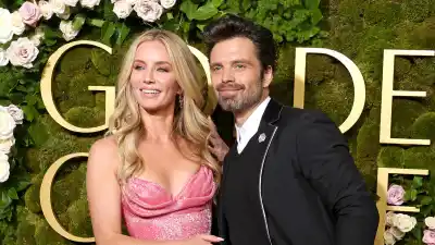 Sebastian Stan and Annabelle Wallis Walk Golden Globes Carpet Together