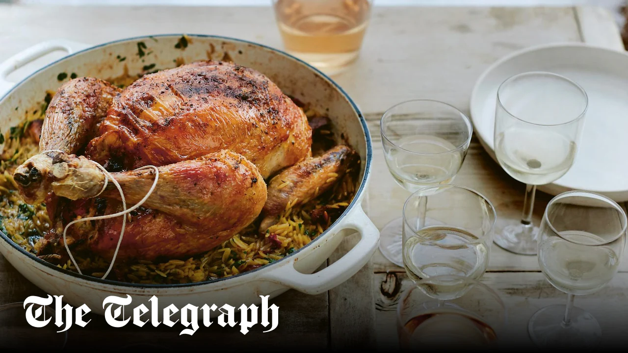 Stuffed Greek chicken with cayenne, oregano and orzo recipe