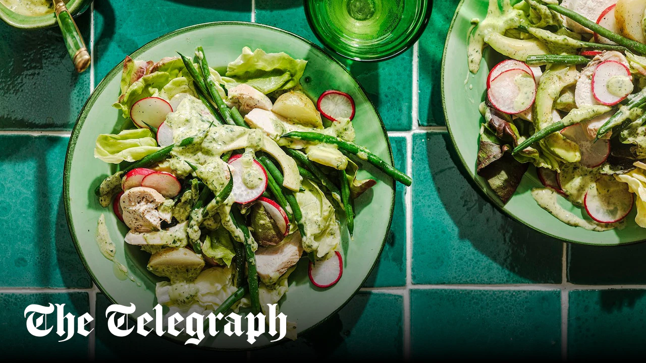 Diana Henry's chicken, avocado and radish salad with green goddess dressing recipe
