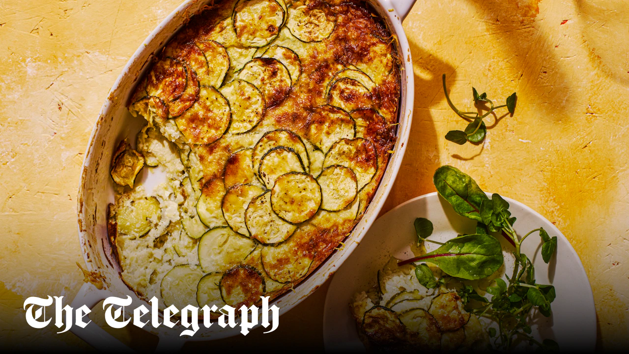Tian of courgettes and rice recipe