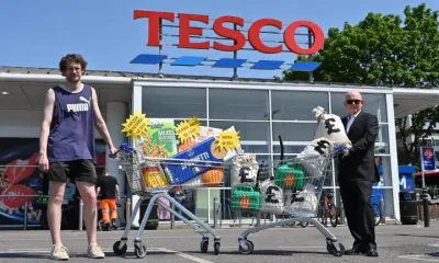 Cost of living protest outside Tesco Fossil Free London