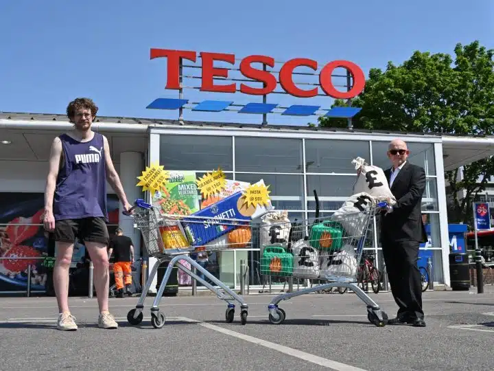 Cost of living protest outside Tesco Fossil Free London