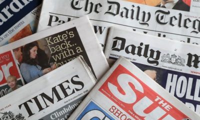 Image of multiple UK newspapers illustrating Media Sovereignty Act Corporate media