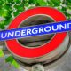 Underground station sign Tube driver strike