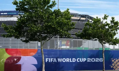 A general view of the preparations around Met Life Stadium as the signage is transitioned to become New York New Jersey Stadium ahead of the FIFA World Cup 2026 on May 26, 2026 in East Rutherford, New Jersey.