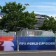 A general view of the preparations around Met Life Stadium as the signage is transitioned to become New York New Jersey Stadium ahead of the FIFA World Cup 2026 on May 26, 2026 in East Rutherford, New Jersey.