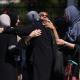 Muslims mourners outside Islamic Center of San Diego