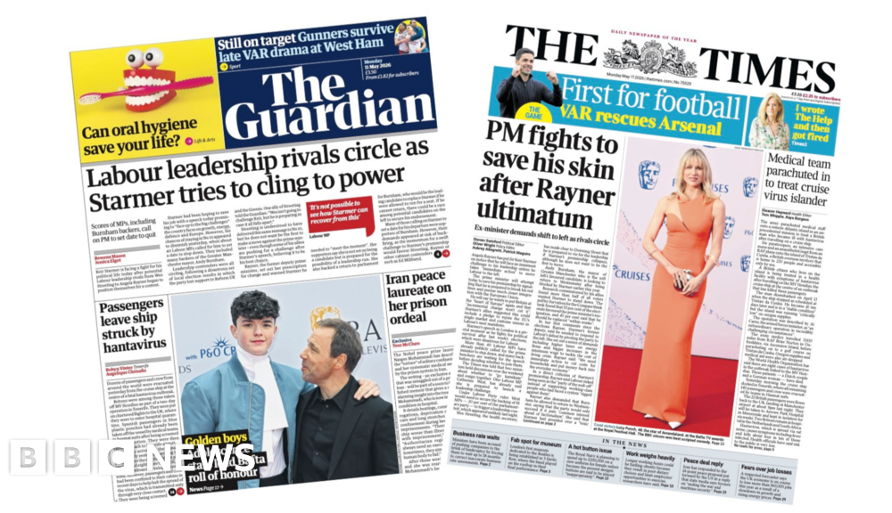 'Labour leadership rivals circle' and 'Golden boys' on Baftas red carpet