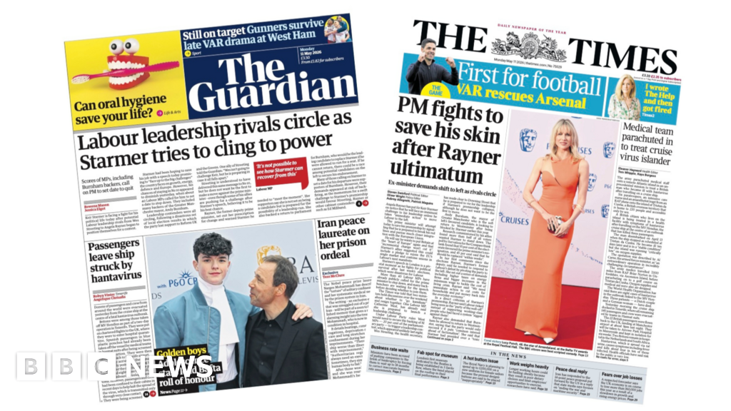 'Labour leadership rivals circle' and 'Golden boys' on Baftas red carpet