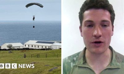 Soldier on parachuting to Tristan da Cunha for Hantavirus aid
