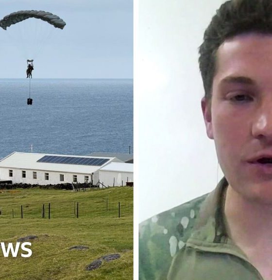 Soldier on parachuting to Tristan da Cunha for Hantavirus aid