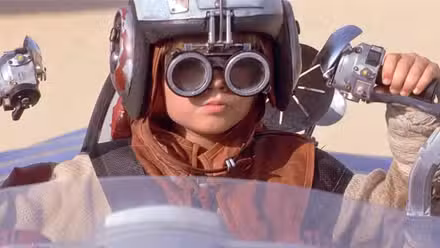 Anakin Skywalker in his podracer in 'Star Wars: Episode 1 - The Phantom Menace'