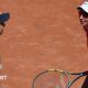 Germany's Tamara Korpatsch and China's Wang Xinyu clash during their French Open match