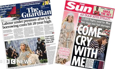 'Borrowing costs hit 28-year high' and 'Come cry with me'