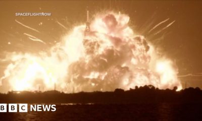 Moment Blue Origin rocket explodes during test in Florida