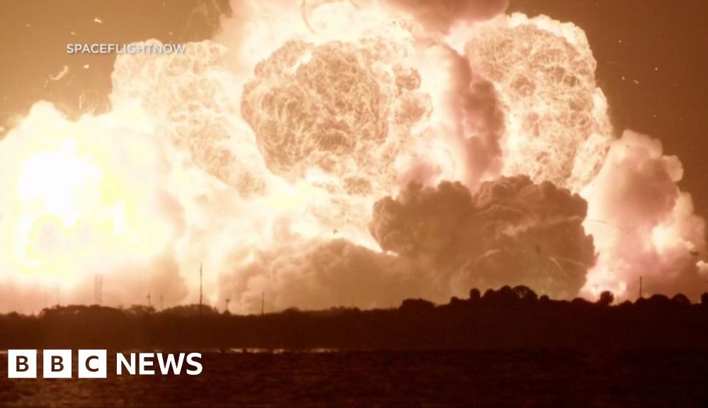 Blue Origin rocket explodes into huge ball of flame on Florida launch pad