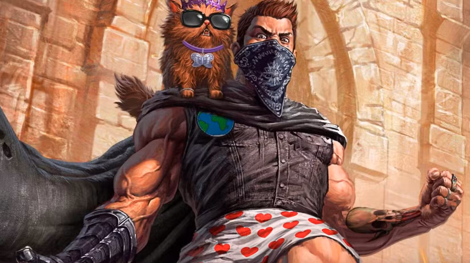 Carl and Princess Donut on the cover of the Dungeon Crawler Carl RPG rule book.
