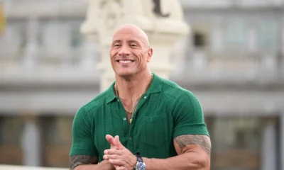 Dwayne Johnson in green shirt