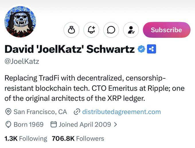 Ripple’s Ex-CTO Switched His Profile Picture to an XRPL Meme Coin