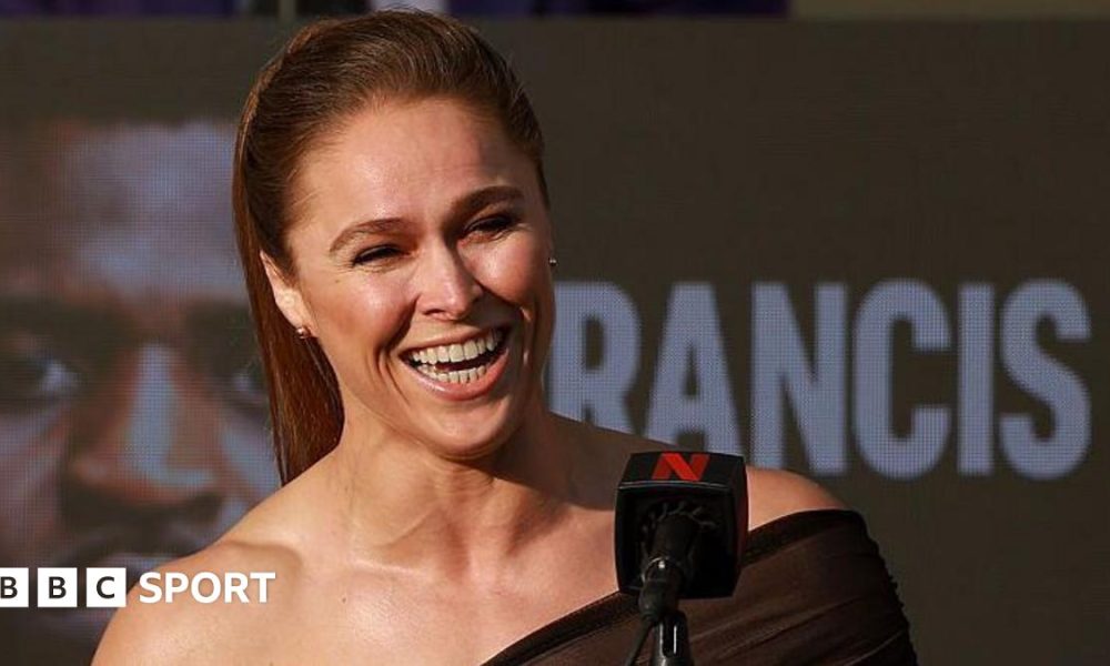 Ronda Rousey at a news conference to promote her bout with Gina Carano