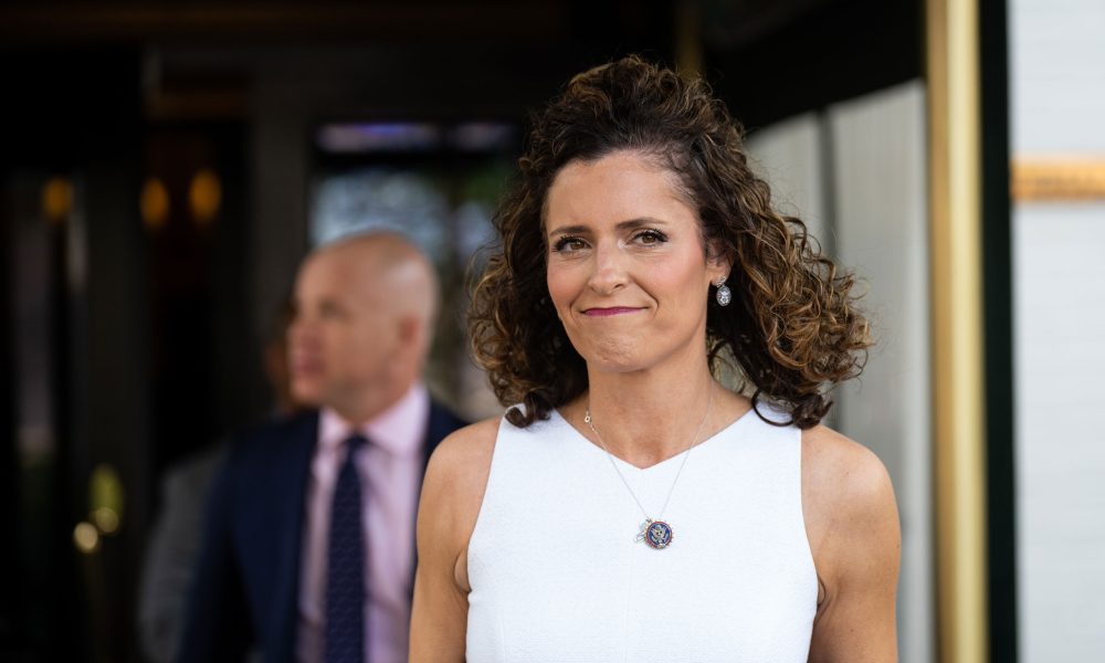 Rep. Julia Letlow, R-La., leaves a House Republicans' caucus meeting in Washington in May 2023.
