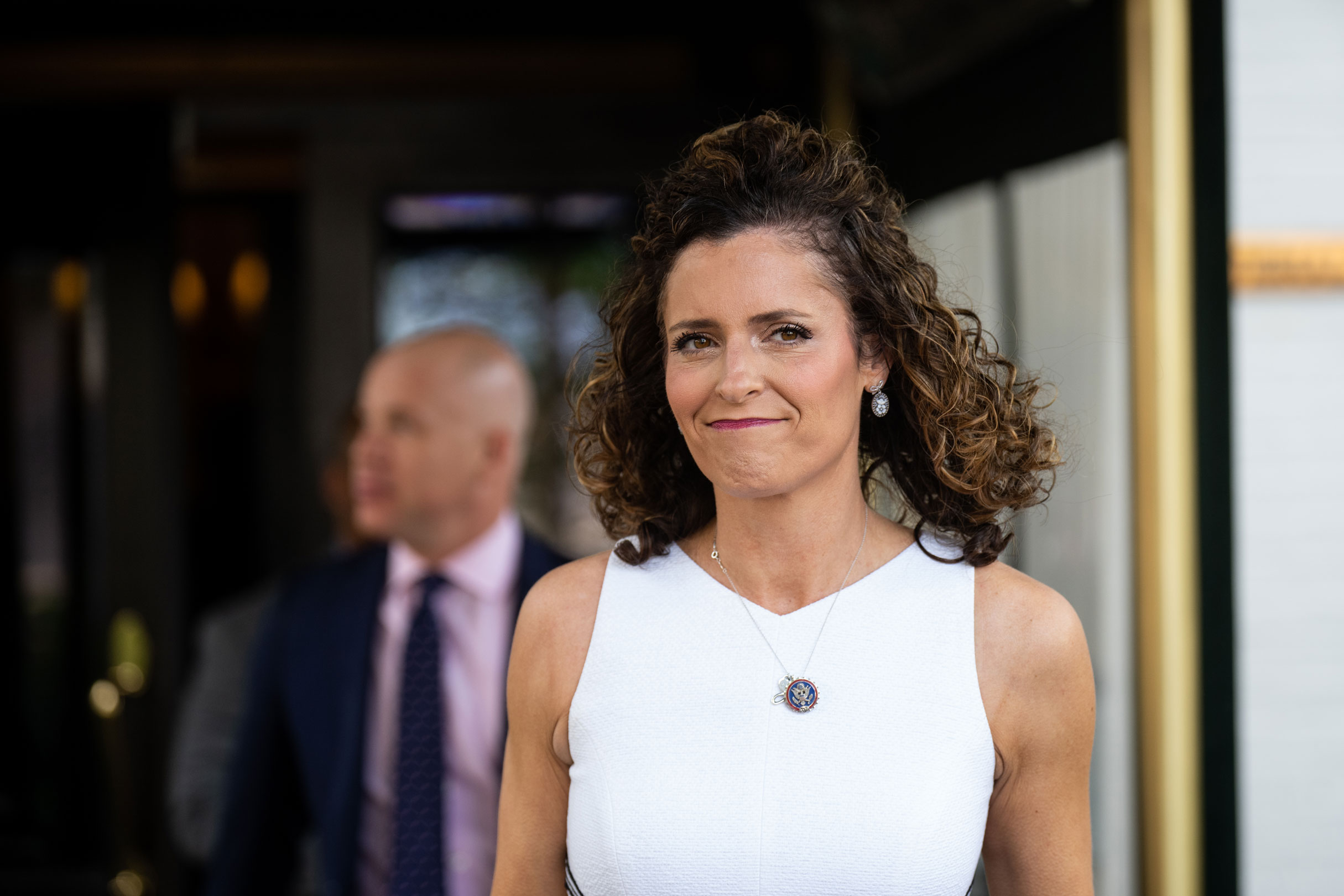 Rep. Julia Letlow, R-La., leaves a House Republicans' caucus meeting in Washington in May 2023.