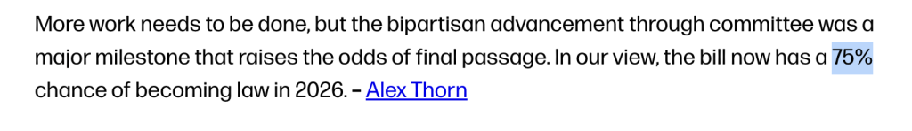 Galaxy Research Alex Thorn Raised CLARITY Act Odds to 75%, Is August the Most Important Month in Crypto History?