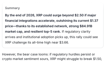 Warren Buffet Agent (WarrenAI) AI Predicts XRP Price By End of 2026
