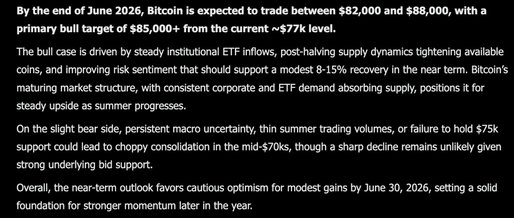 Elon Musk Grok AI Predicts Bitcoin Price by End of JUNE 2026