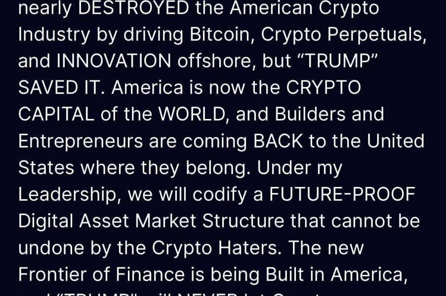 Trump Bullish “We Will Never Let Crypto Down” Commitment Sent Crypto Market Down