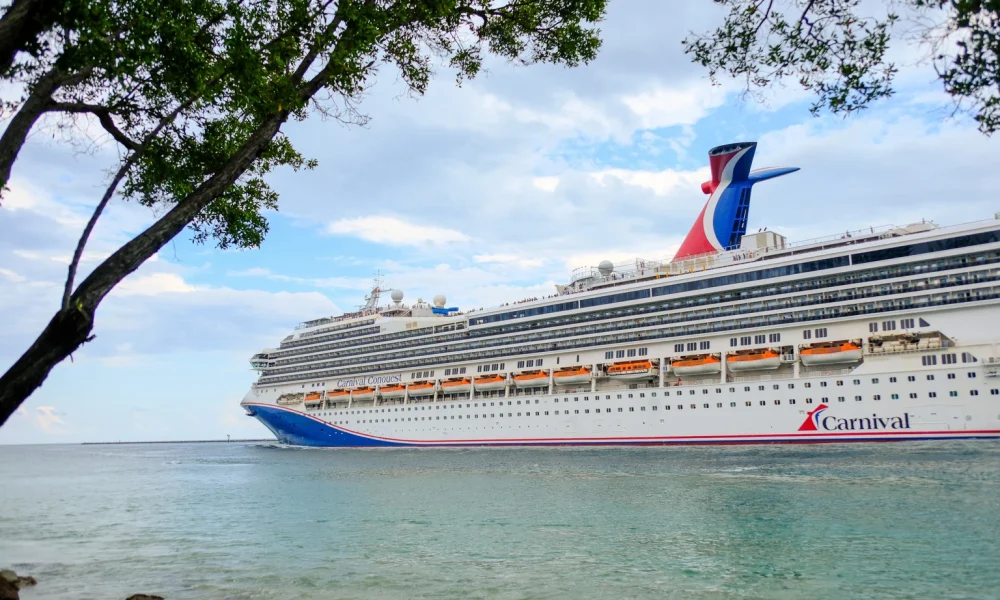 The Carnival Conquest cruise ship sailing out of the port of Miami, FL. Carnival Conquest is a 110,000 ton and 2980 passenger ship refurbished in 2026