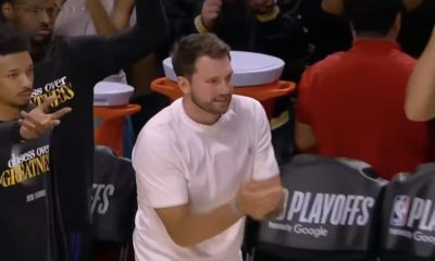Luka Doncic Cheers Lakers from Bench in Game 2 as