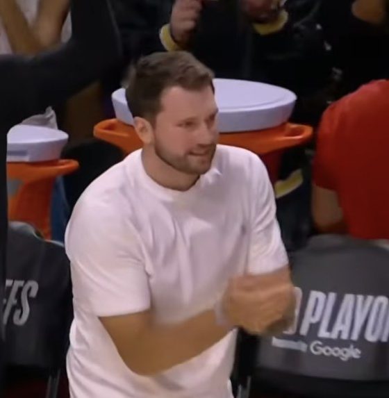 Luka Doncic Cheers Lakers from Bench in Game 2 as