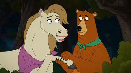 Josh the bear and an amorous horse in Mating Season.