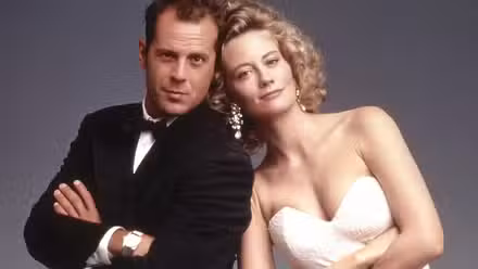 Promotional picture for 'Moonlighting' starring Bruce Willis and Cybill Shepherd