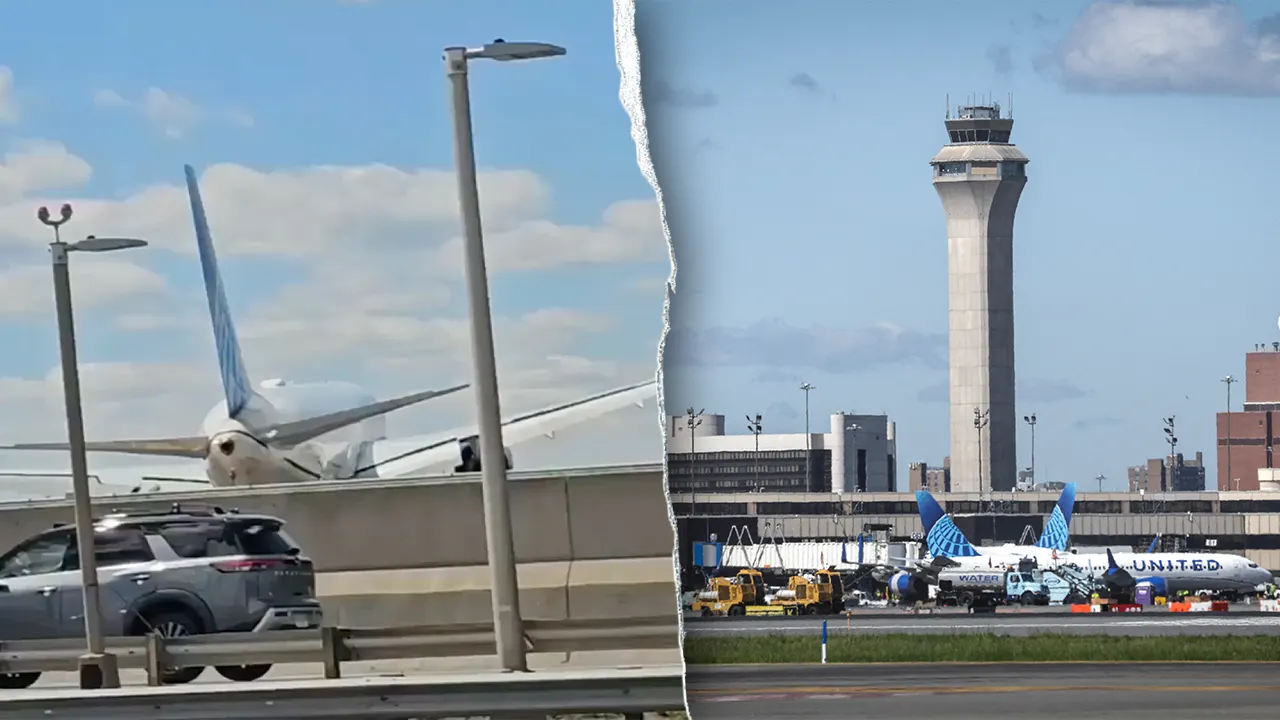 United Airlines flight hits pole and truck while landing at Newark