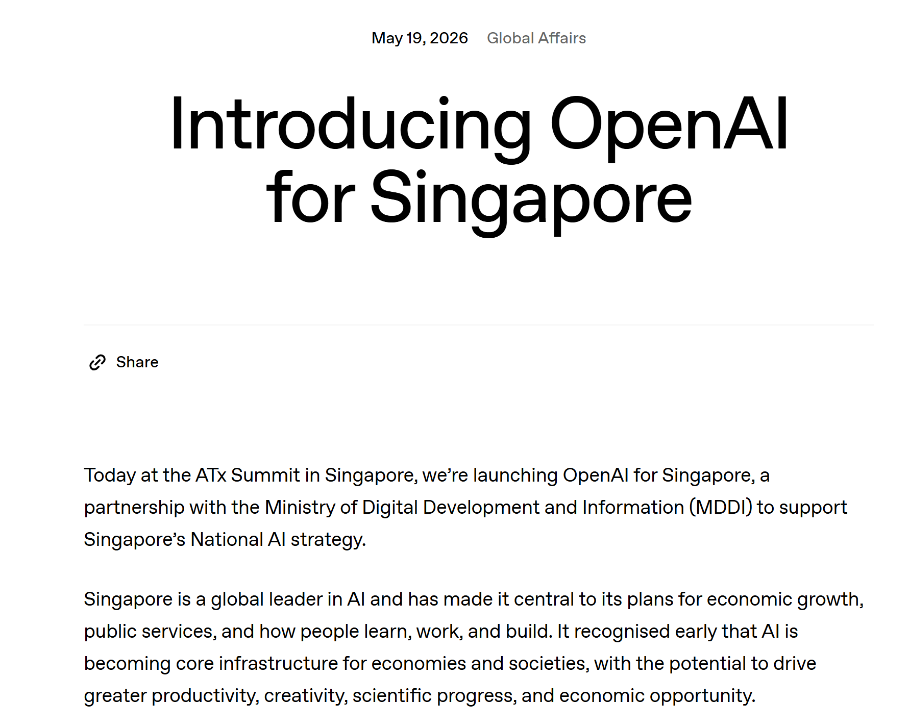OpenAI Opens First Overseas AI Lab in Singapore With $234M Commitment