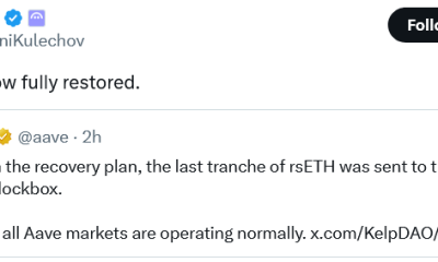 Kelp DAO Says rsETH Fully Restored 5 Weeks After Hack