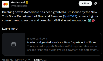 Mastercard Secures New York BitLicense for Crypto Operations