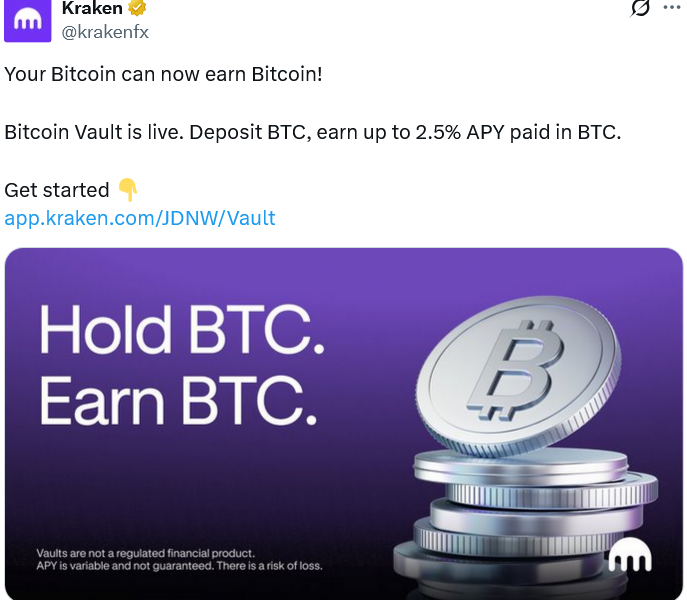 Kraken Launches Bitcoin Yield Product