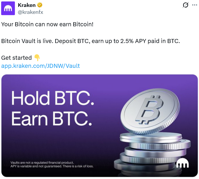 Kraken Launches Bitcoin Yield Product